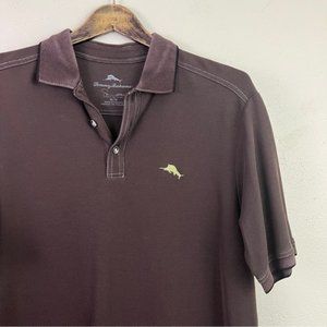 Tommy Bahama Knit Supima Cotton Short Sleeve Polo Dark Brown Medium